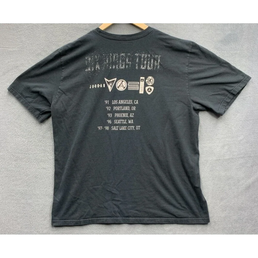 Jordan Jumpman Graphic Tee T-Shirt Men's Six Ring Tour Black Crew Neck Size XL
